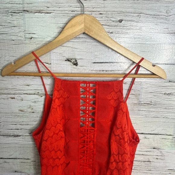 Topshop size 4 orange dress  cut out midi - Picture 5 of 9